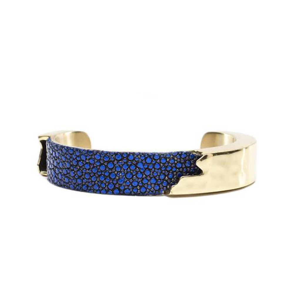 Rustic Cuff Cobalt Blue Stingray Bangle